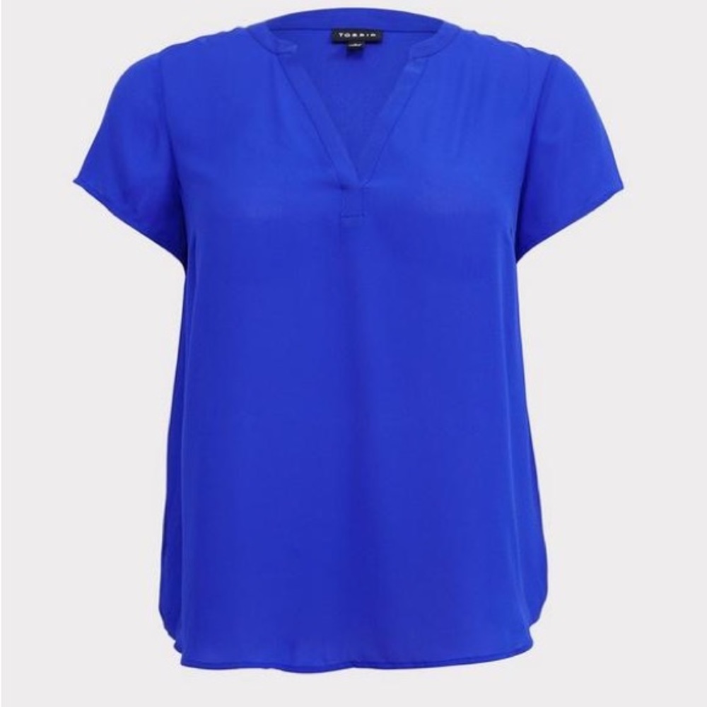 Torrid Size 1 Georgette Hi-Low Short Sleeve Blouse